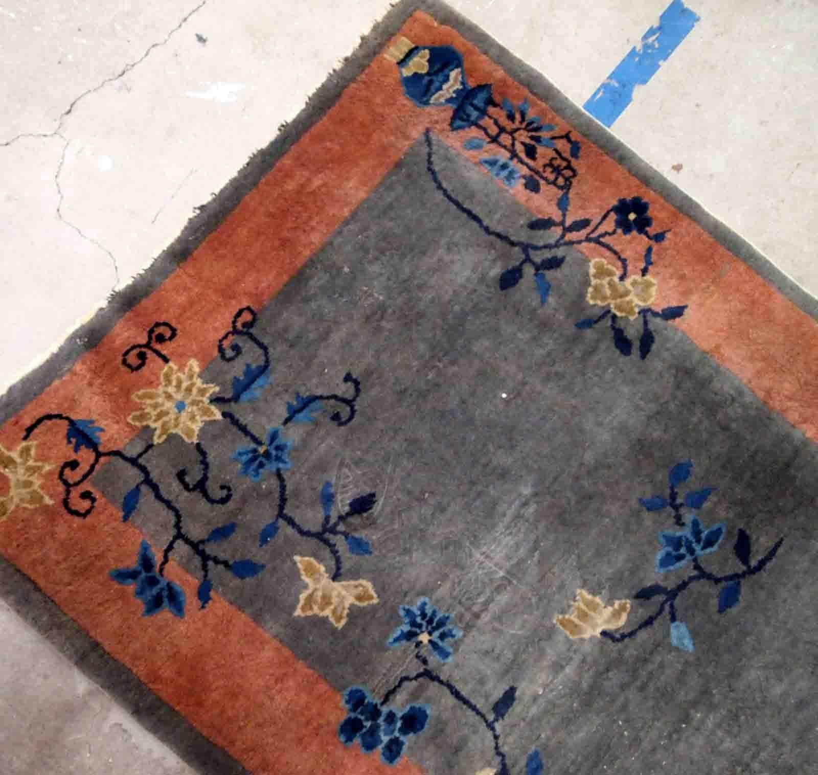 Early 20th Century Handmade Antique Art Deco Chinese Rug, 1920s, 1B881 For Sale