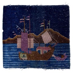 Handmade Antique Art Deco Chinese Rug, 1920s, 1B903