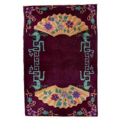 Handmade Antique Art Deco Chinese Rug, 1920s, 1B915