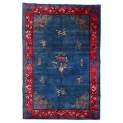 Handmade Antique Art Deco Chinese Rug, 1920s, 1B924