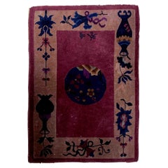 Handmade Antique Art Deco Chinese Rug, 1920s, 1B926