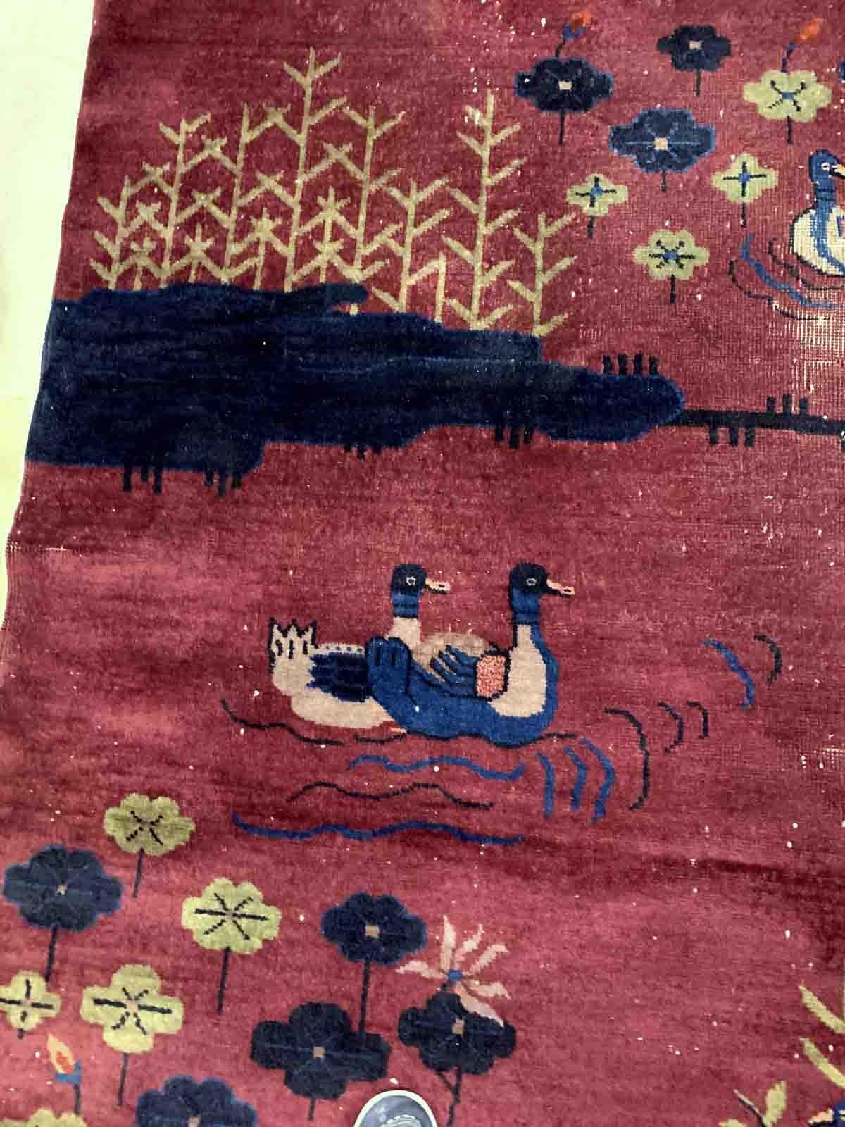 Handgefertigter antiker chinesischer Art-Déco-Teppich, 1920er Jahre, 1B946 (Frühes 20. Jahrhundert) im Angebot