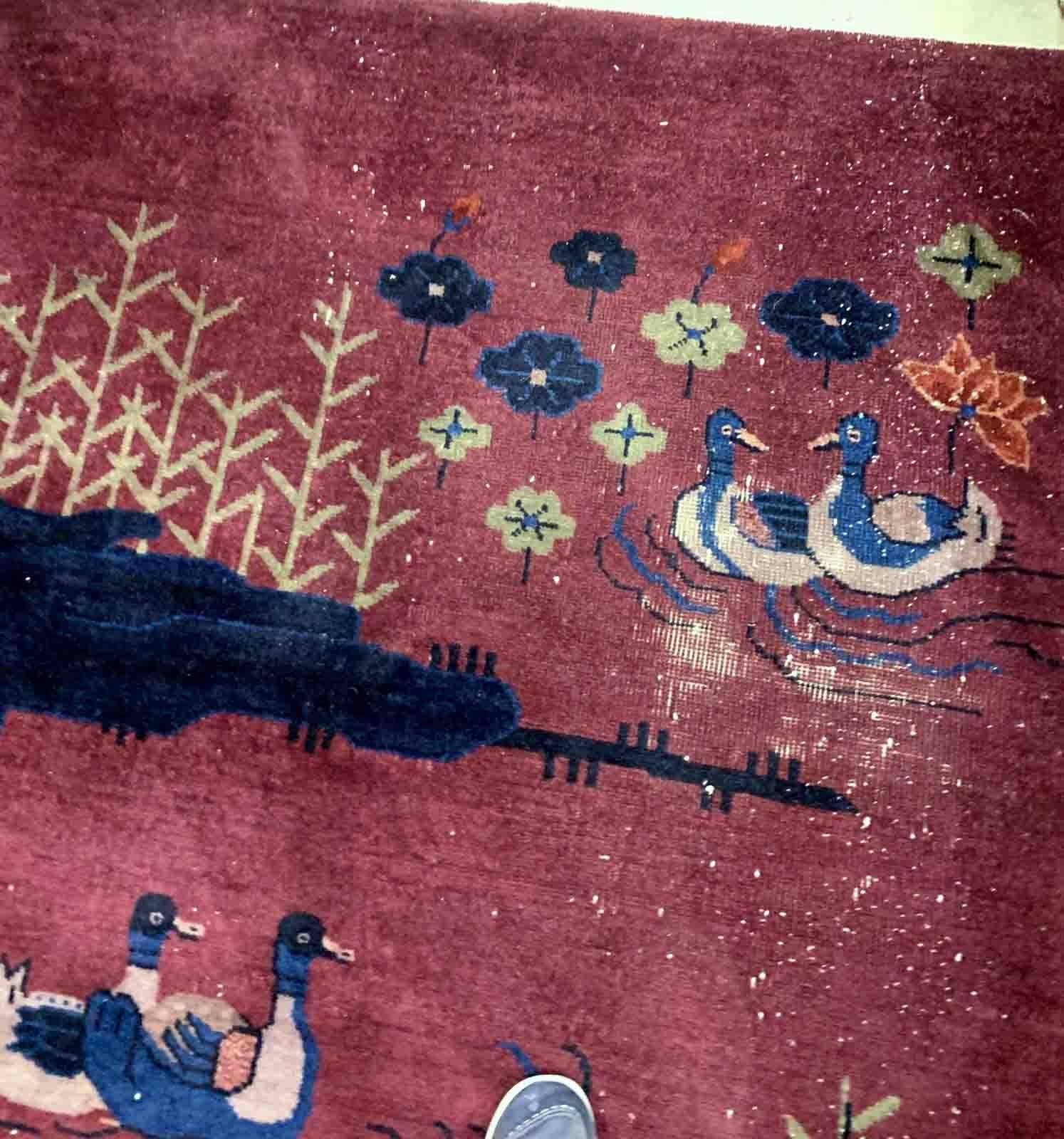 Handgefertigter antiker chinesischer Art-Déco-Teppich, 1920er Jahre, 1B946 (Wolle) im Angebot