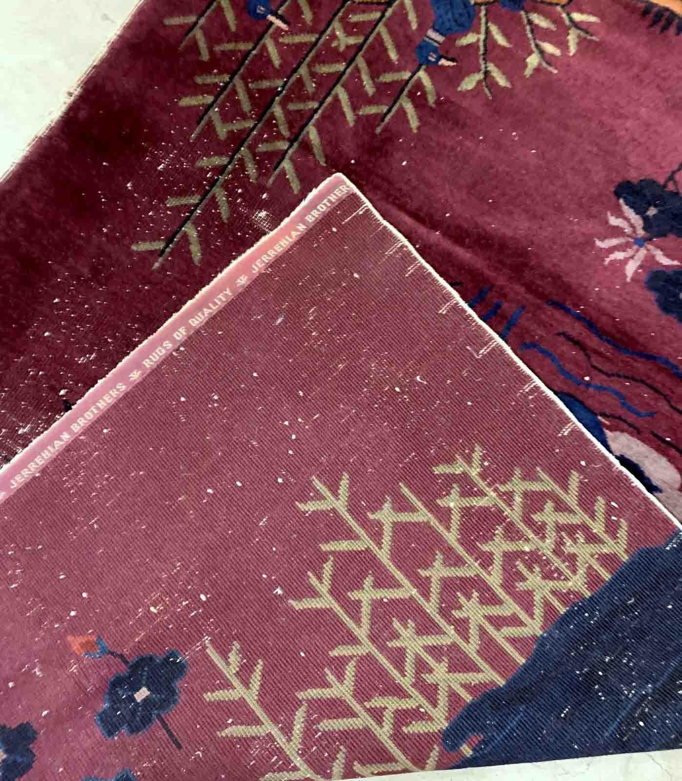 Alfombra china antigua Art Decó hecha a mano, años 20, 1B946 en venta 1