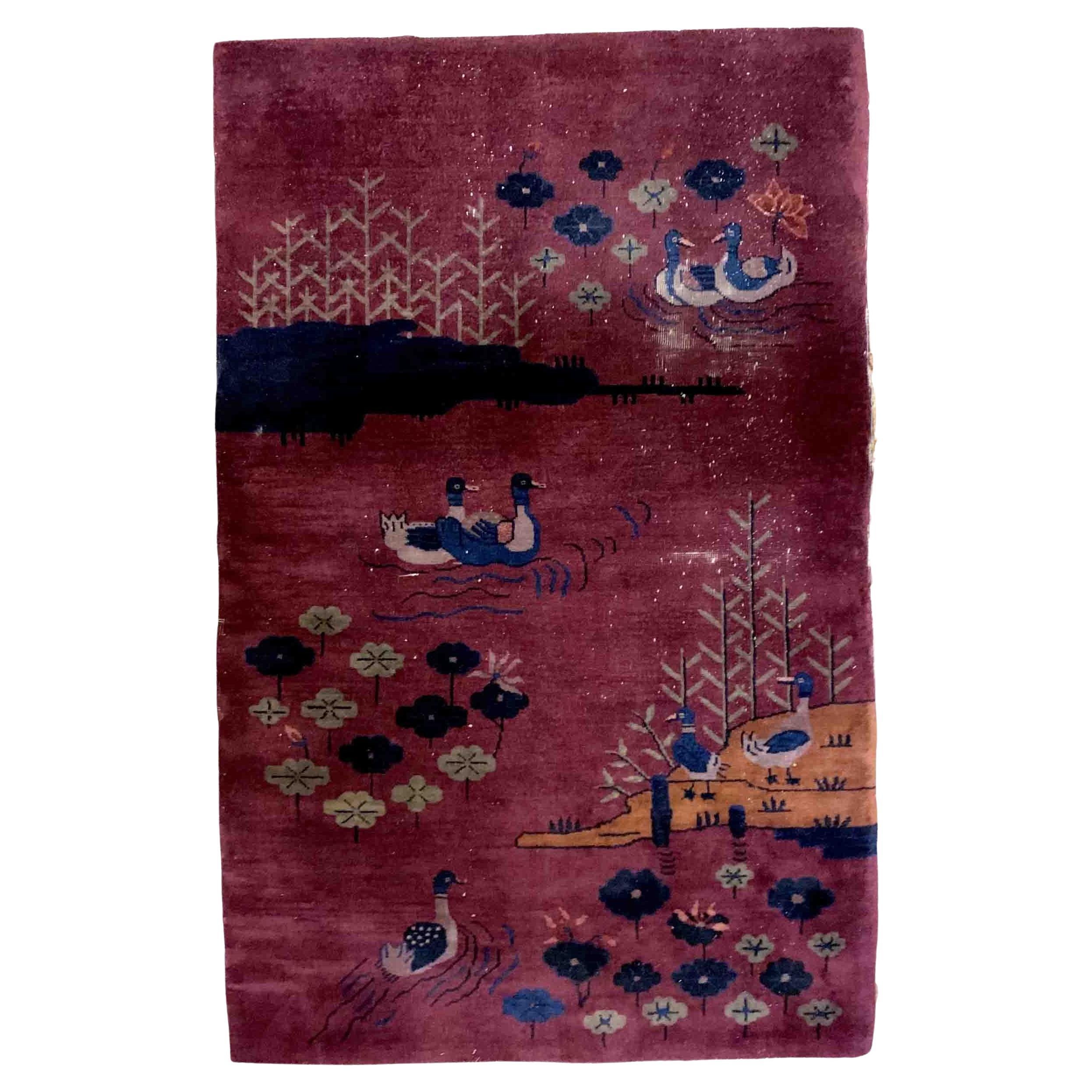 Handgefertigter antiker chinesischer Art-Déco-Teppich, 1920er Jahre, 1B946