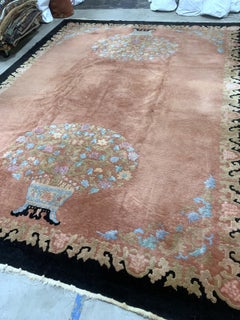 Handmade Antique Art Deco Chinese Rug, 1920s, 1B949