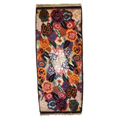 Tapis Art Déco français ancien fait à la main, années 1920, 1C738