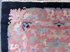 Handmade Antique Art Deco Chinese Rug, 1920s, 1Q0066