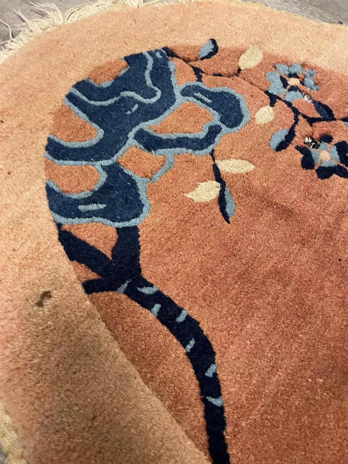 Handmade Antique Art Deco Chinese Rug 2' x 3.8', 1920s - 1N27 In Good Condition For Sale In Bordeaux, FR