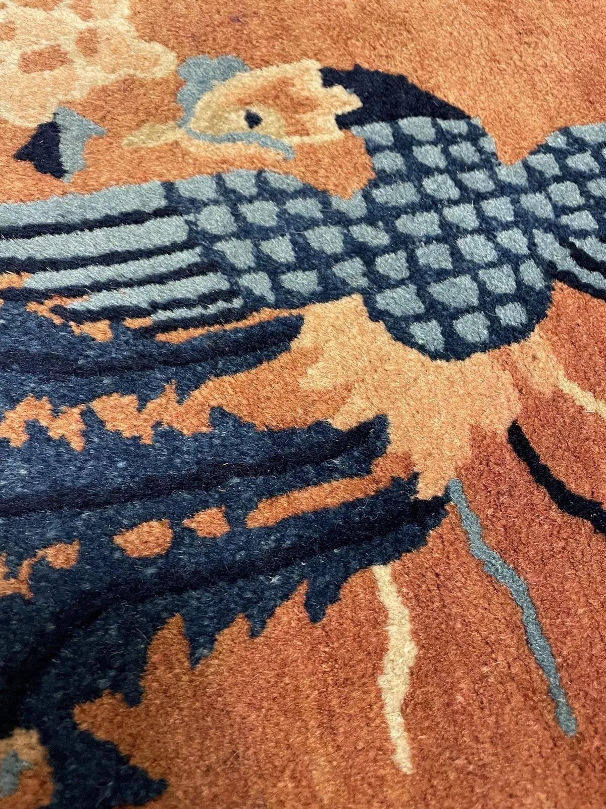 Handmade Antique Art Deco Chinese Rug 2' x 3.8', 1920s - 1N27 For Sale 1