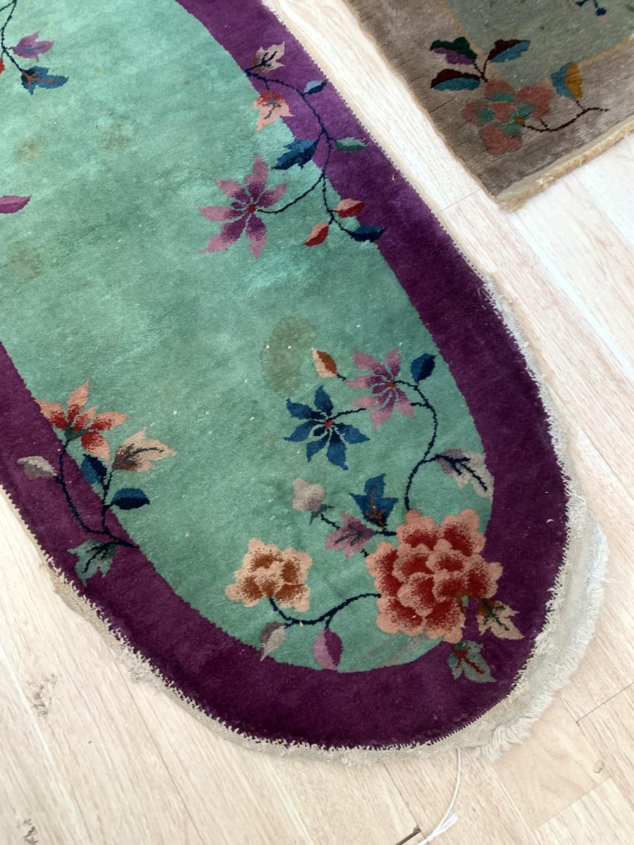 Hand-Knotted Handmade Antique Art Deco Chinese Rug 2.1' x 3.1' 1920s - 2B47 For Sale