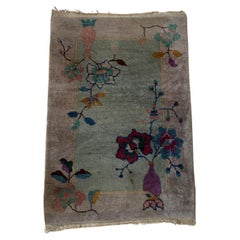 Handmade Antique Art Deco Chinese Rug 2.1' x 3.2' 1920s - 2B48