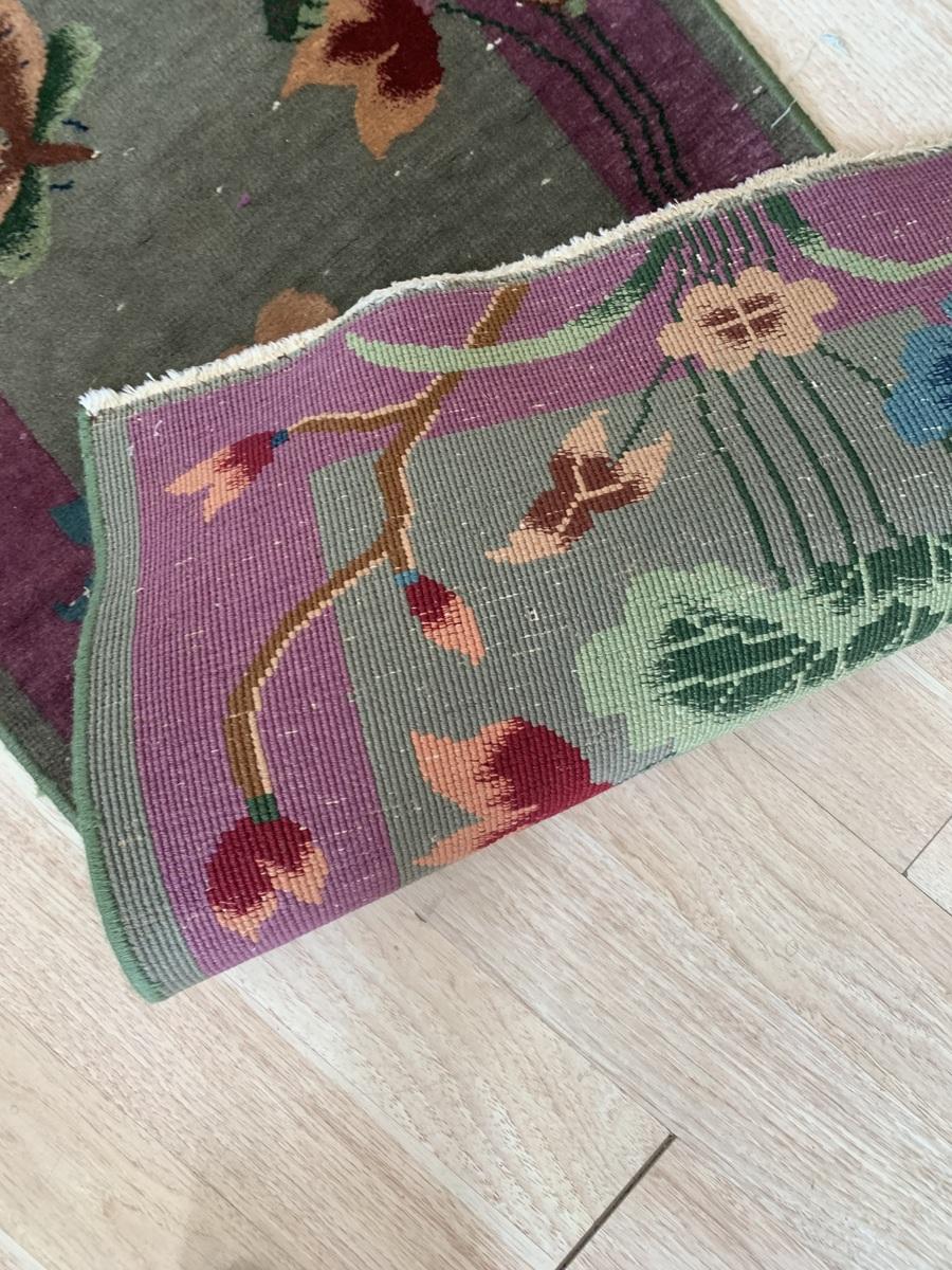 Handgefertigter antiker chinesischer Art-Déco-Teppich 2.1' x 4.1' 1920er Jahre - 2B49 (Frühes 20. Jahrhundert) im Angebot