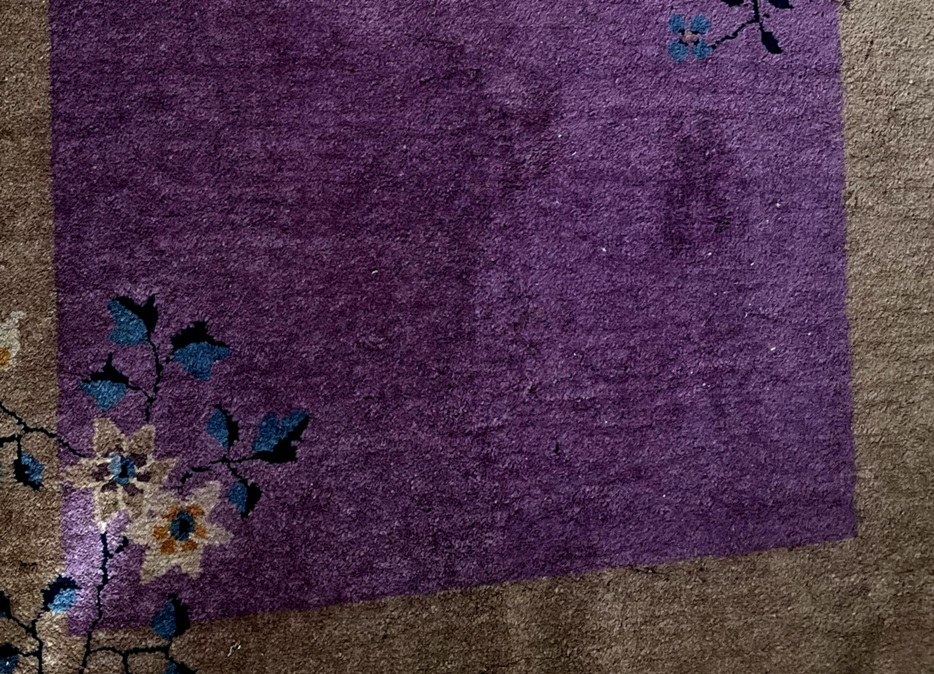 Début du 20ème siècle Tapis chinois Art Déco ancien fait à la main 2,10' x 3' 1920 - 2B54 en vente