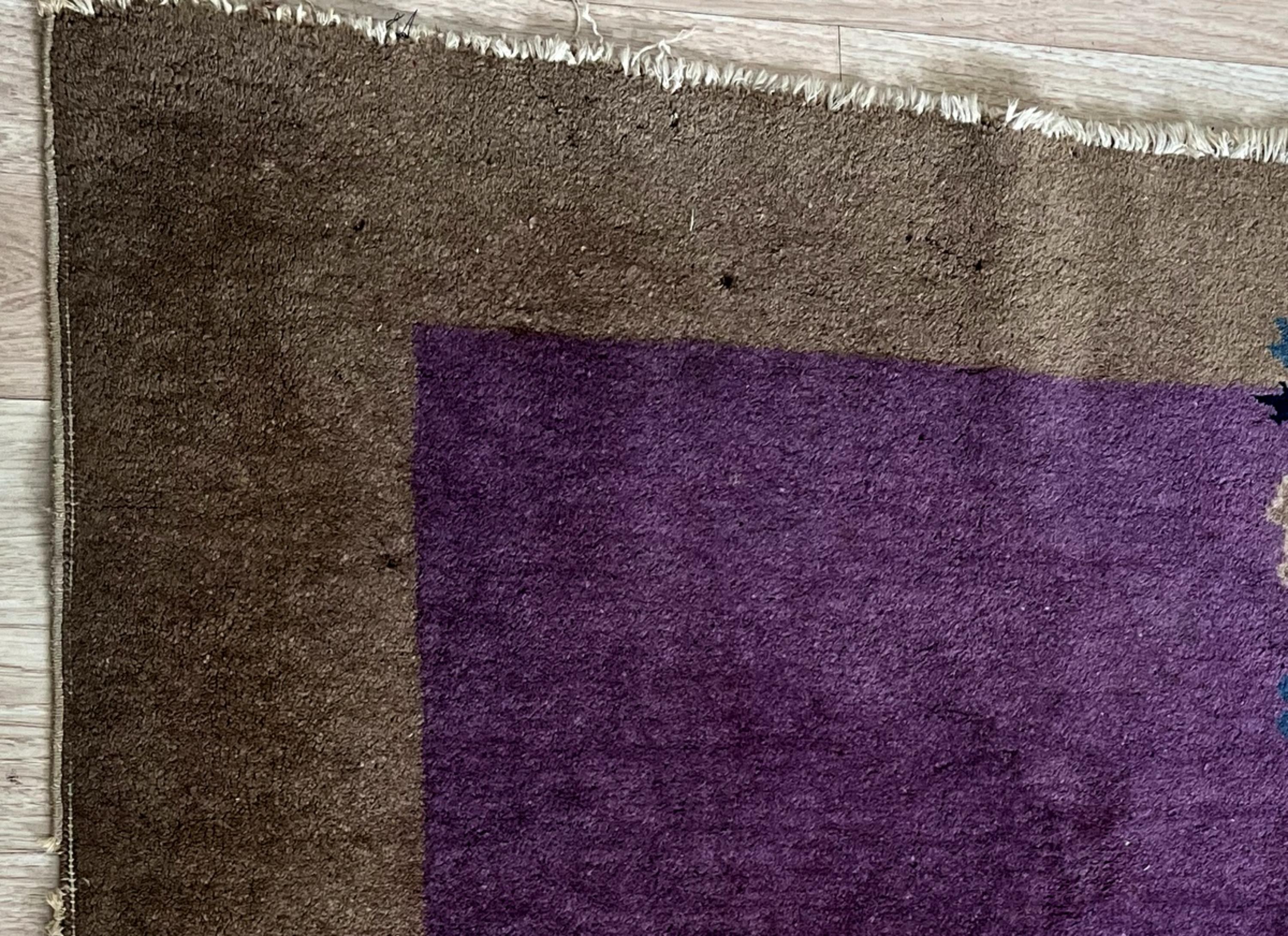 Laine Tapis chinois Art Déco ancien fait à la main 2,10' x 3' 1920 - 2B54 en vente