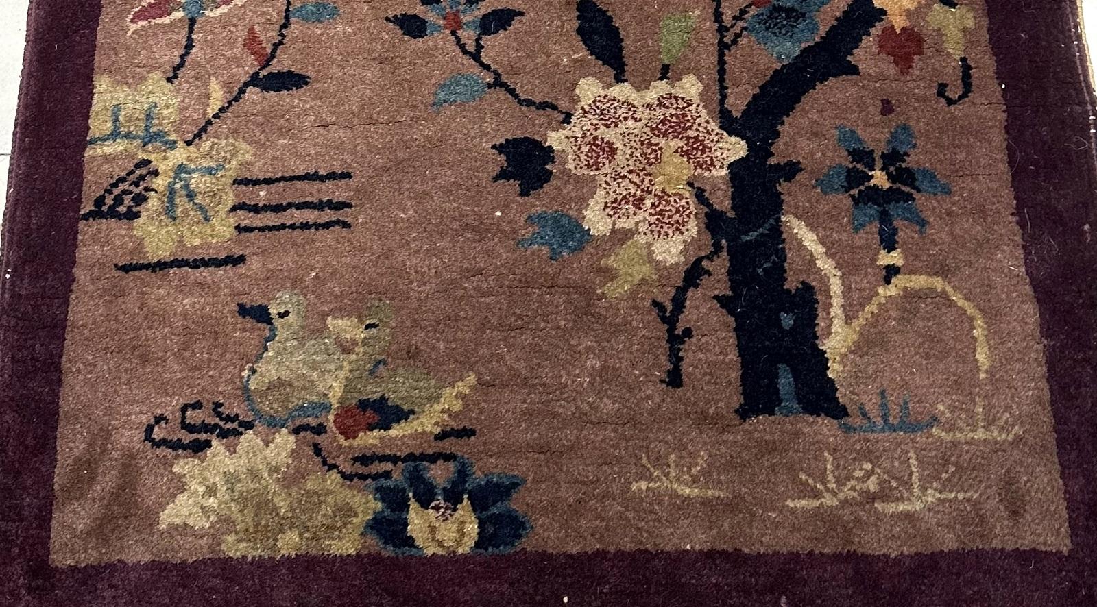 Début du 20ème siècle Tapis chinois Art Déco ancien fait à la main 2,3' x 4,3' 1920 - 2B62 en vente