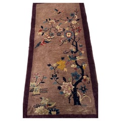 Handgefertigter antiker chinesischer Art-Déco-Teppich 2,3' x 4.3' 1920er Jahre - 2B62