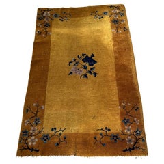 Alfombra china antigua Art Decó hecha a mano 3' x 4.10' años 20 - 2B53