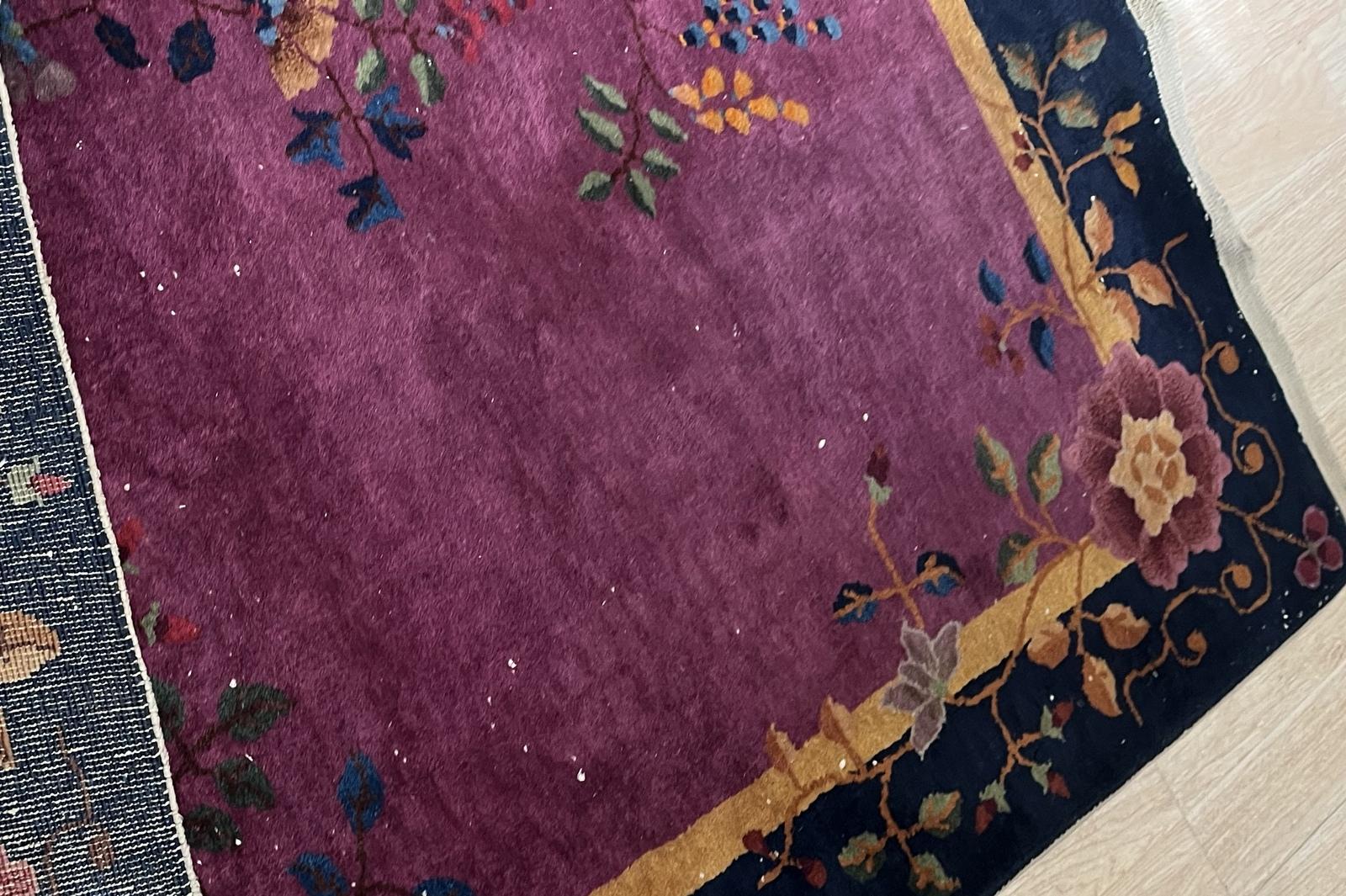Handmade Antique Art Deco Chinese Rug 4' x 7' 1920s - 2B56 For Sale 4