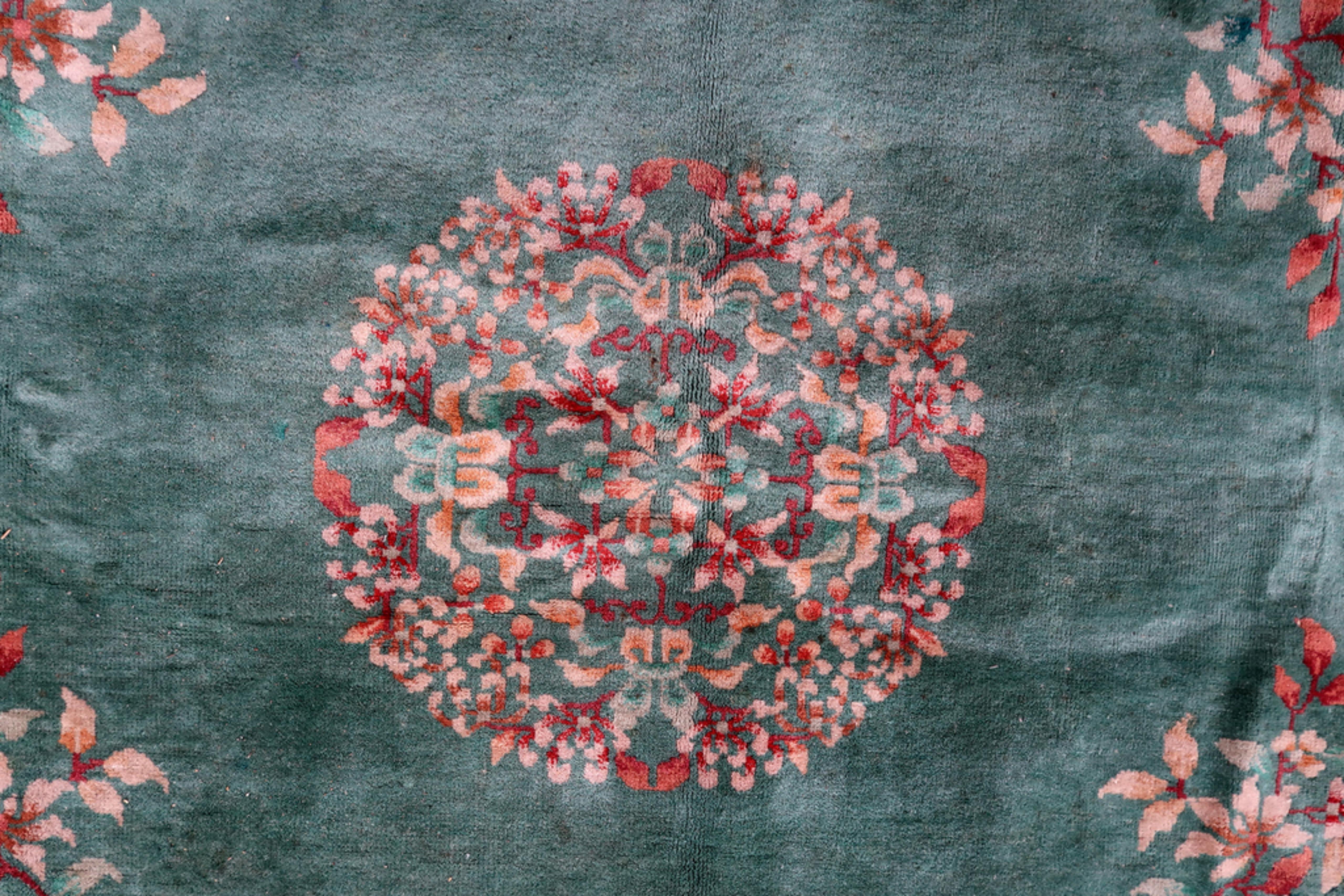 Tapis chinois Art Déco ancien fait à la main 7' x 9,6', années 1920 - 1C1102 en vente 6