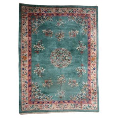 Tappeto cinese antico Art Deco fatto a mano 7' x 9,6', anni '20 - 1C1102