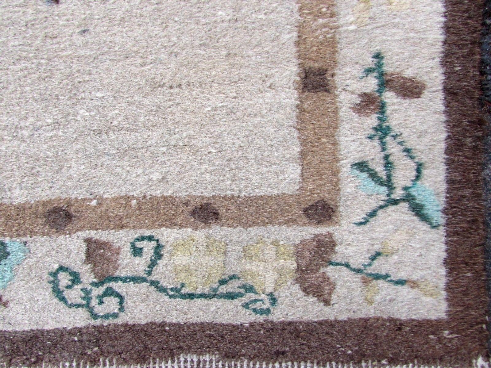 Hand-Knotted Handmade Antique Art Deco Chinese Runner, 1930s, 1Q0120