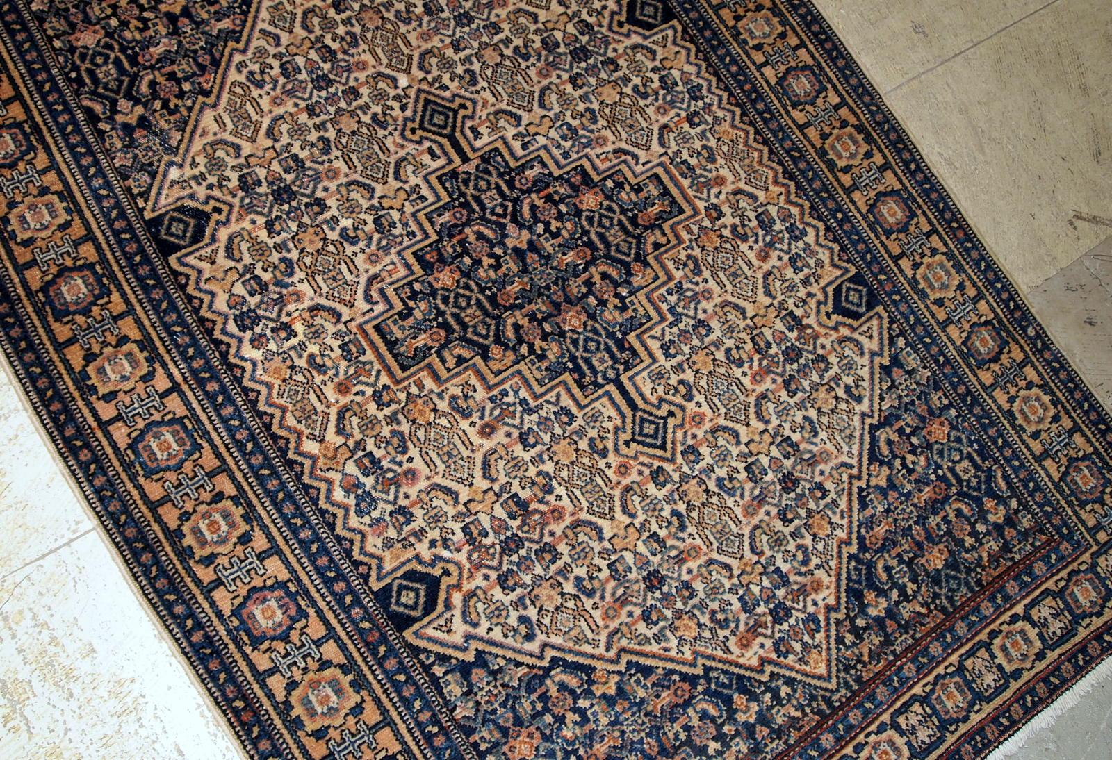 Laine Tapis Bibikabab ancien fait à la main, années 1920, 1B672 en vente