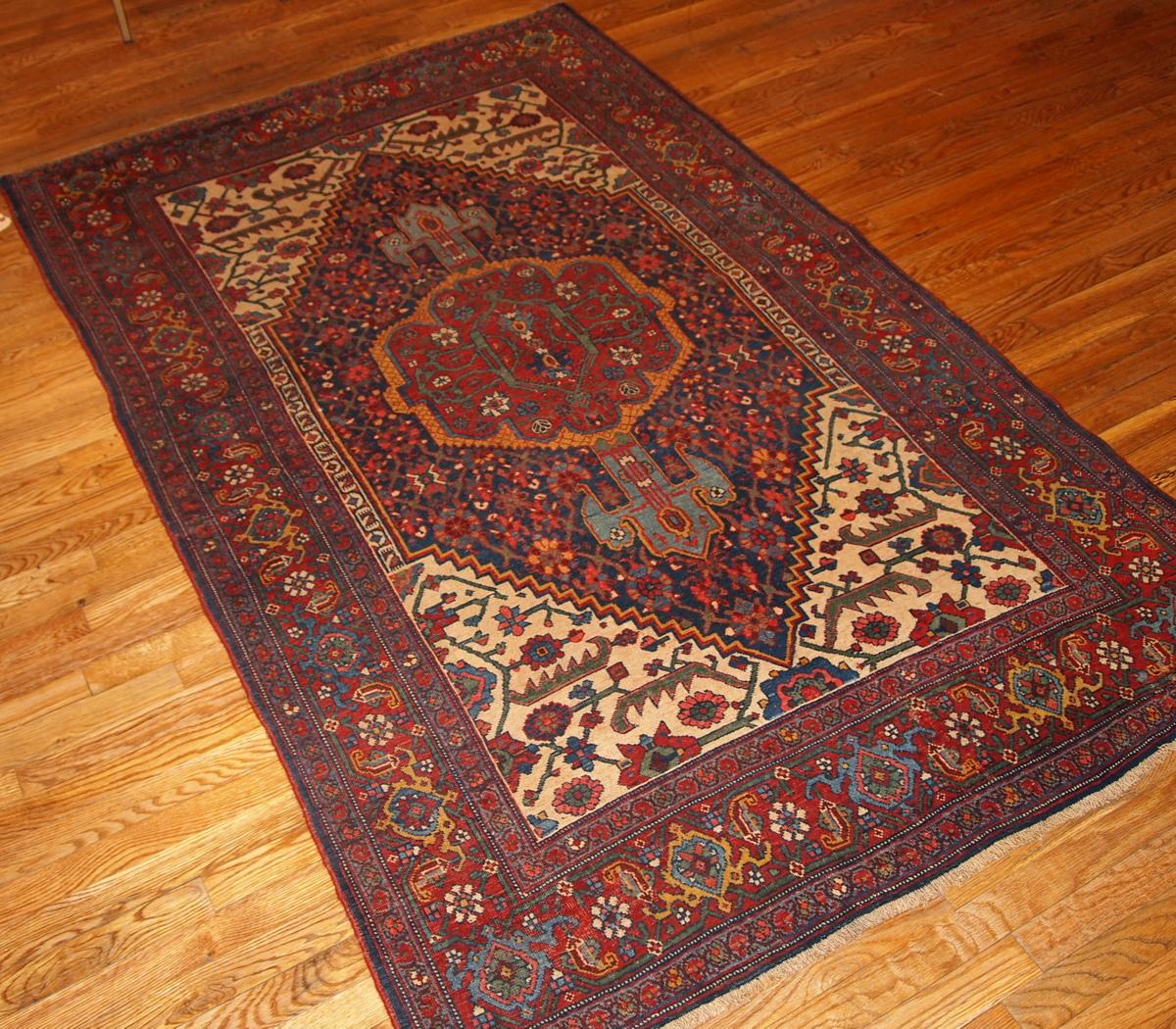 Asiatique Tapis ancien de style Bidjar fait à la main, années 1880, 1B194 en vente