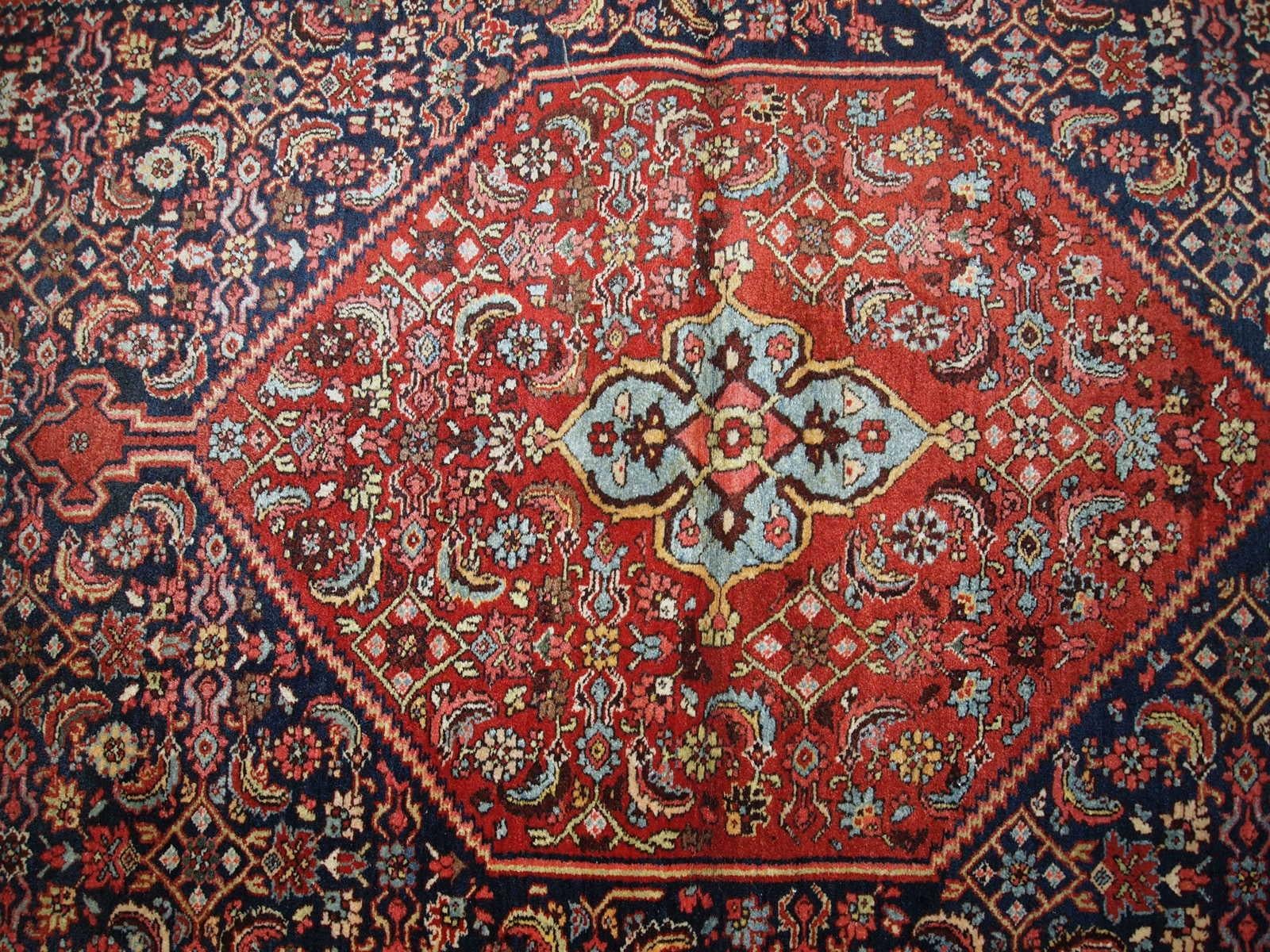 Noué à la main Tapis Bidjar ancien fait à la main, années 1900, 1B740 en vente