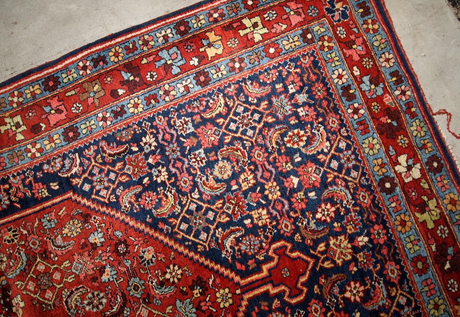 Handgefertigter antiker Teppich im Bidjar-Stil, 1900er Jahre, 1B740 (Wolle) im Angebot