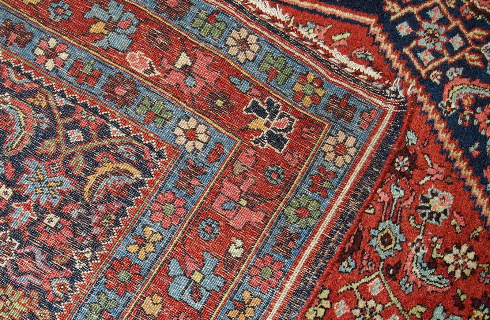 Handgefertigter antiker Teppich im Bidjar-Stil, 1900er Jahre, 1B740 im Angebot 1