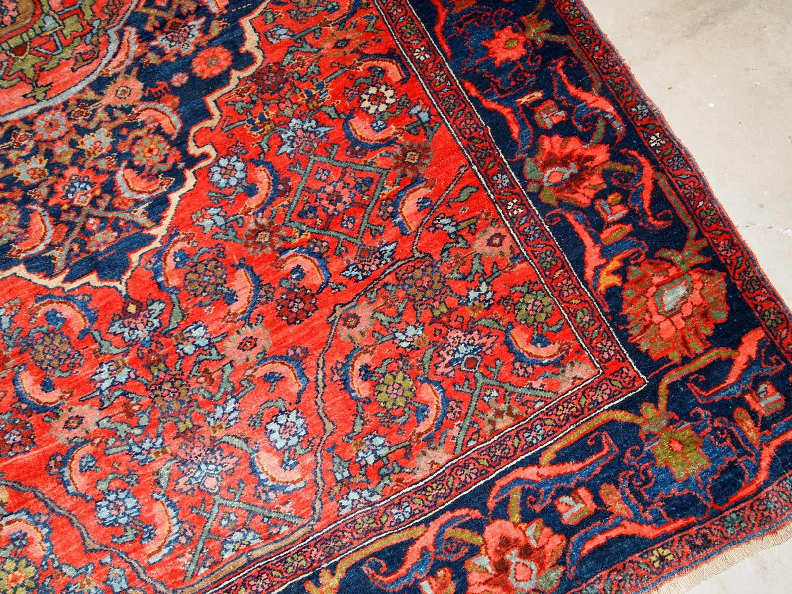 Hand-Knotted Handmade Antique Bidjar Style Rug, 1920s, 1B773 For Sale