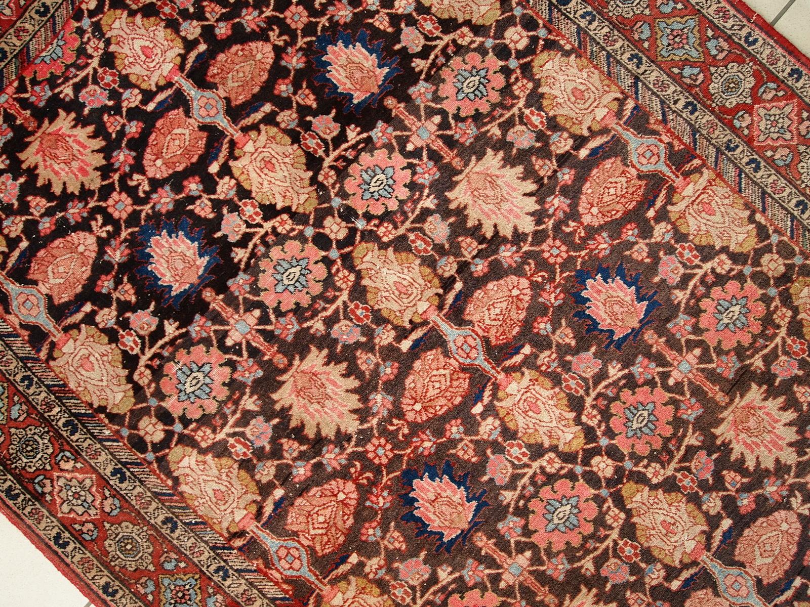 Handgefertigter antiker Teppich im Bidjar-Stil, 1930er Jahre, 1C289 im Angebot 4