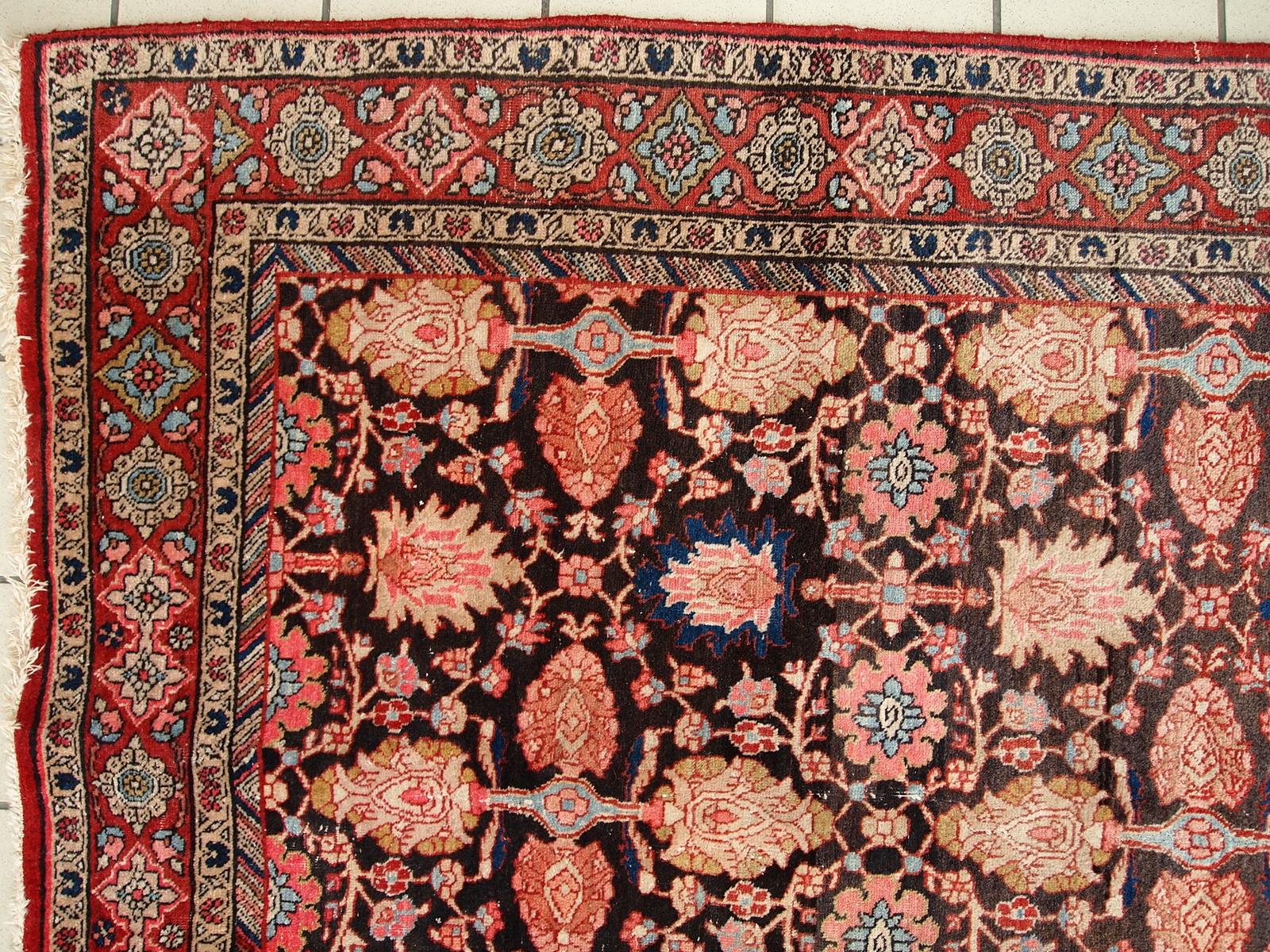 Handgefertigter antiker Teppich im Bidjar-Stil, 1930er Jahre, 1C289 im Angebot 5