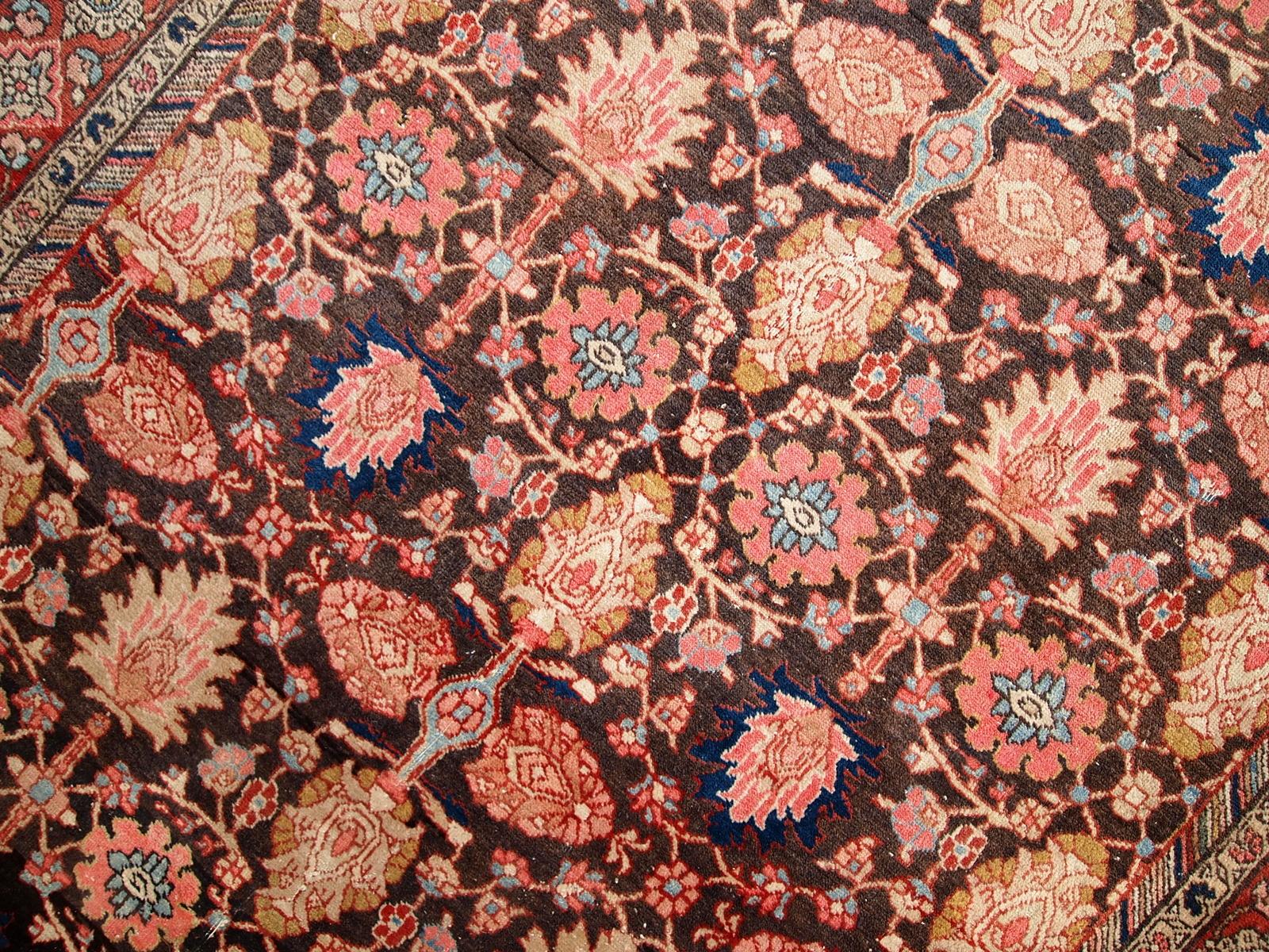 Handgefertigter antiker Teppich im Bidjar-Stil, 1930er Jahre, 1C289 im Angebot 6
