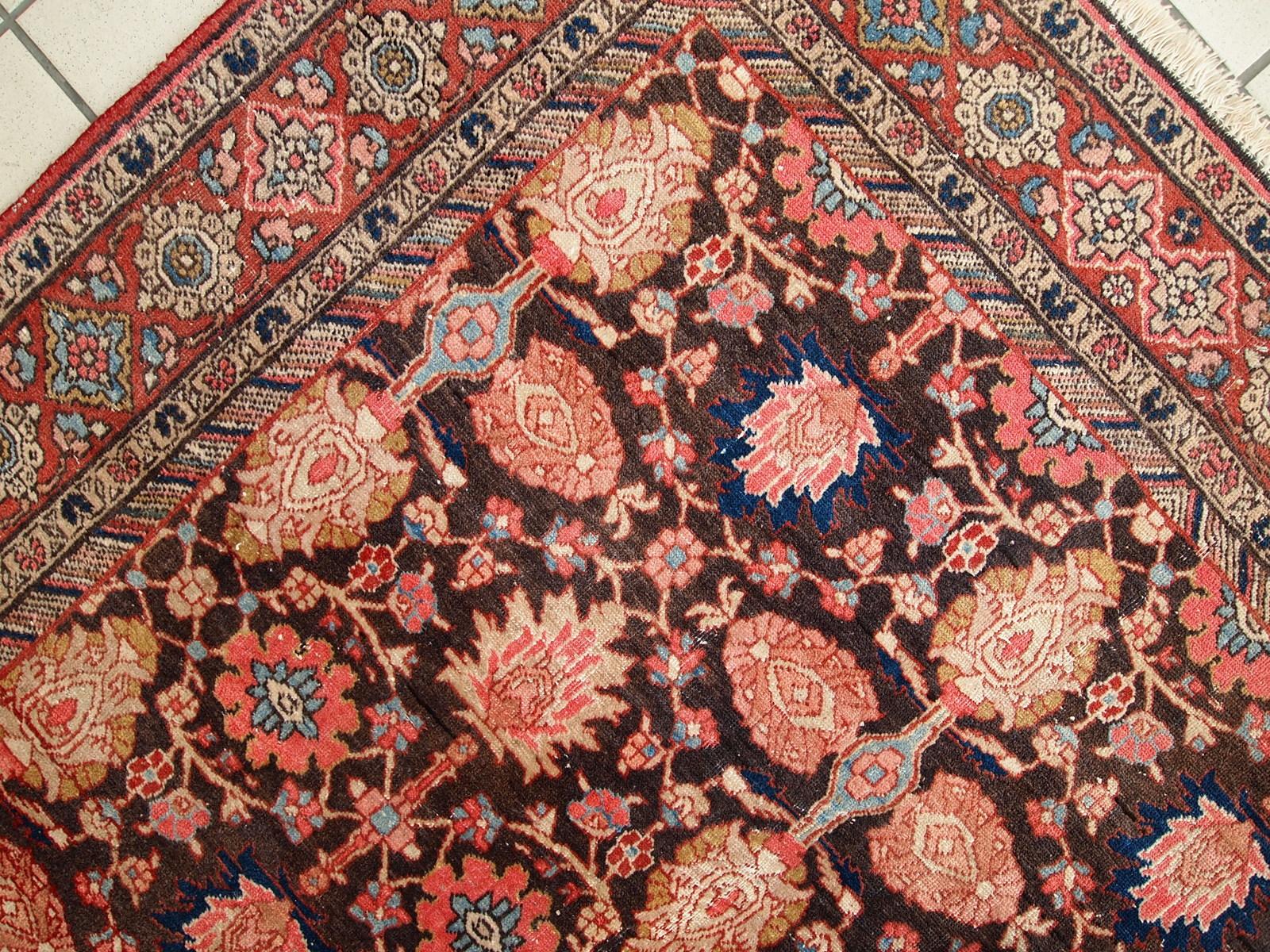Handgefertigter antiker Teppich im Bidjar-Stil, 1930er Jahre, 1C289 im Angebot 7