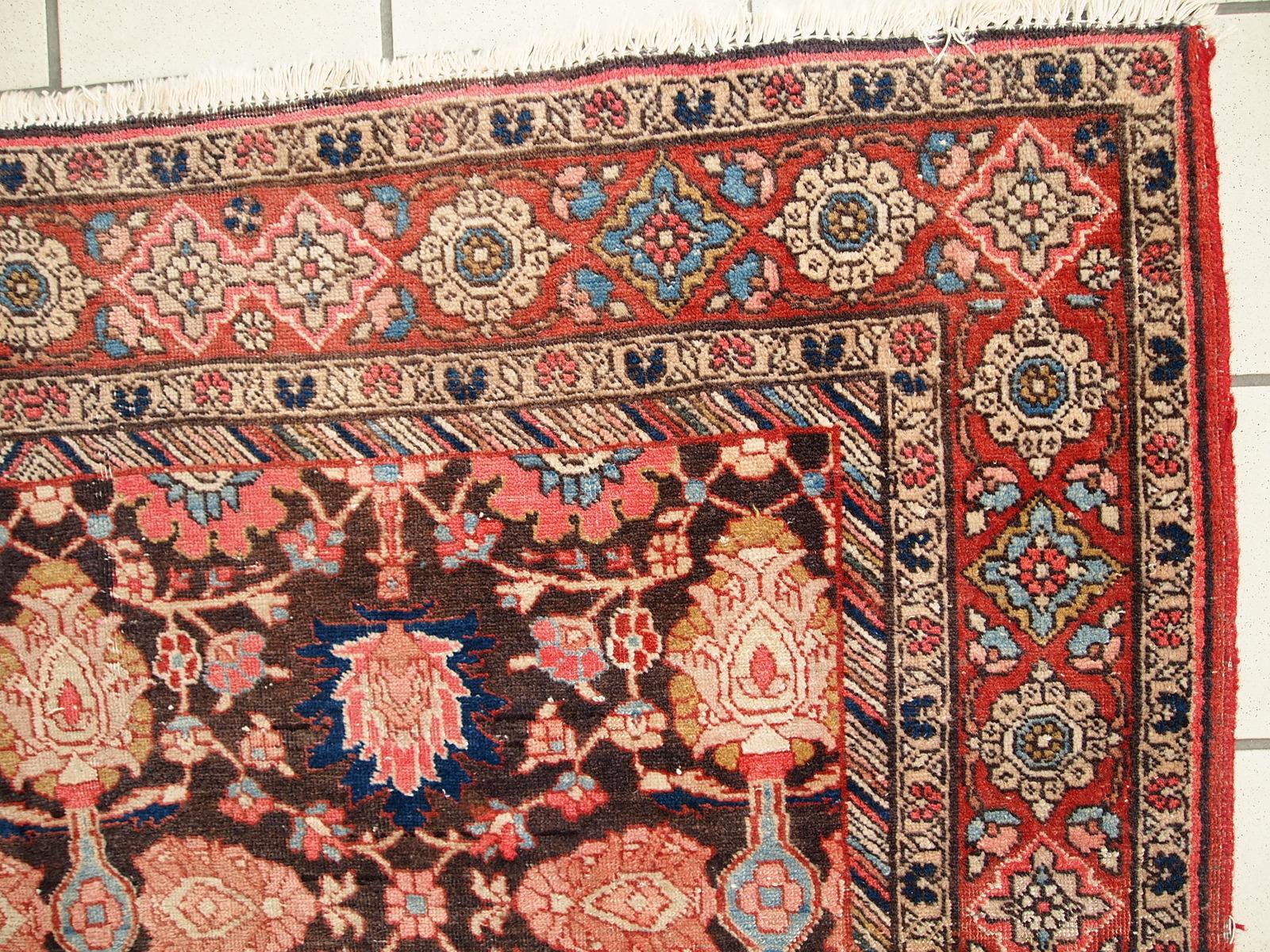 Handgefertigter antiker Teppich im Bidjar-Stil, 1930er Jahre, 1C289 im Angebot 8