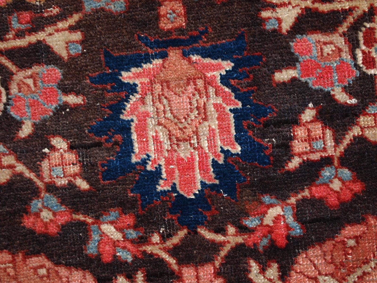 Mid-20th Century Handmade Antique Bidjar Style Rug, 1930s, 1C289 For Sale