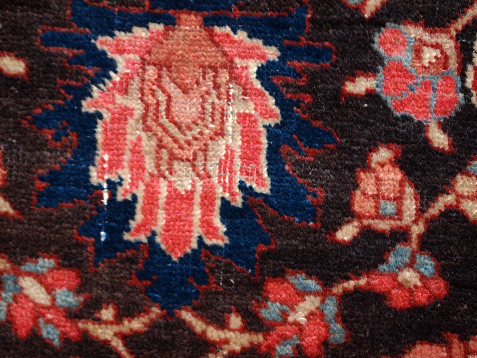 Handgefertigter antiker Teppich im Bidjar-Stil, 1930er Jahre, 1C289 im Angebot 1