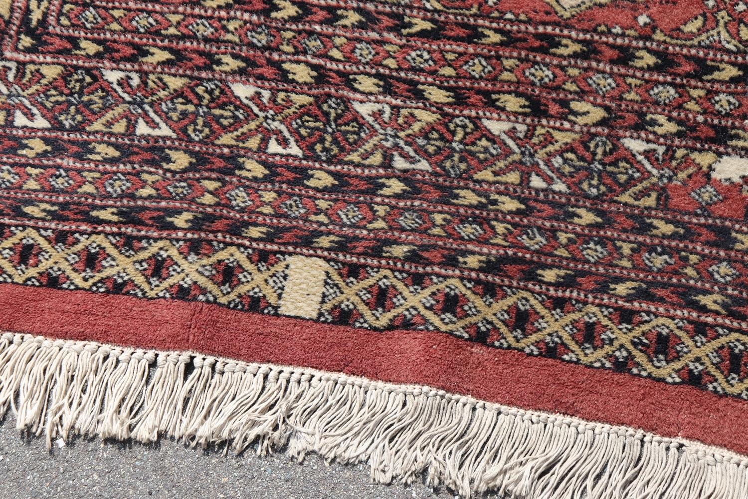 Hand-Knotted Handmade Antique Bokhara Rug, Early 20th Century For Sale