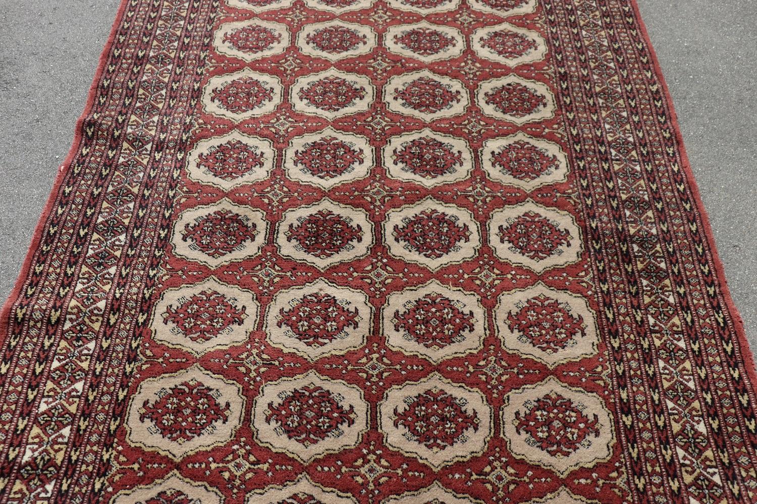 Wool Handmade Antique Bokhara Rug, Early 20th Century For Sale