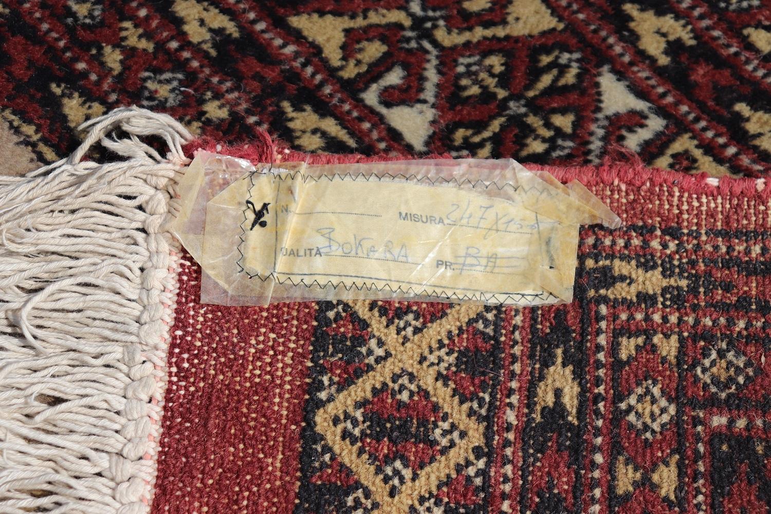 Handgefertigter antiker Bokhara-Teppich, frühes 20. Jahrhundert im Angebot 2