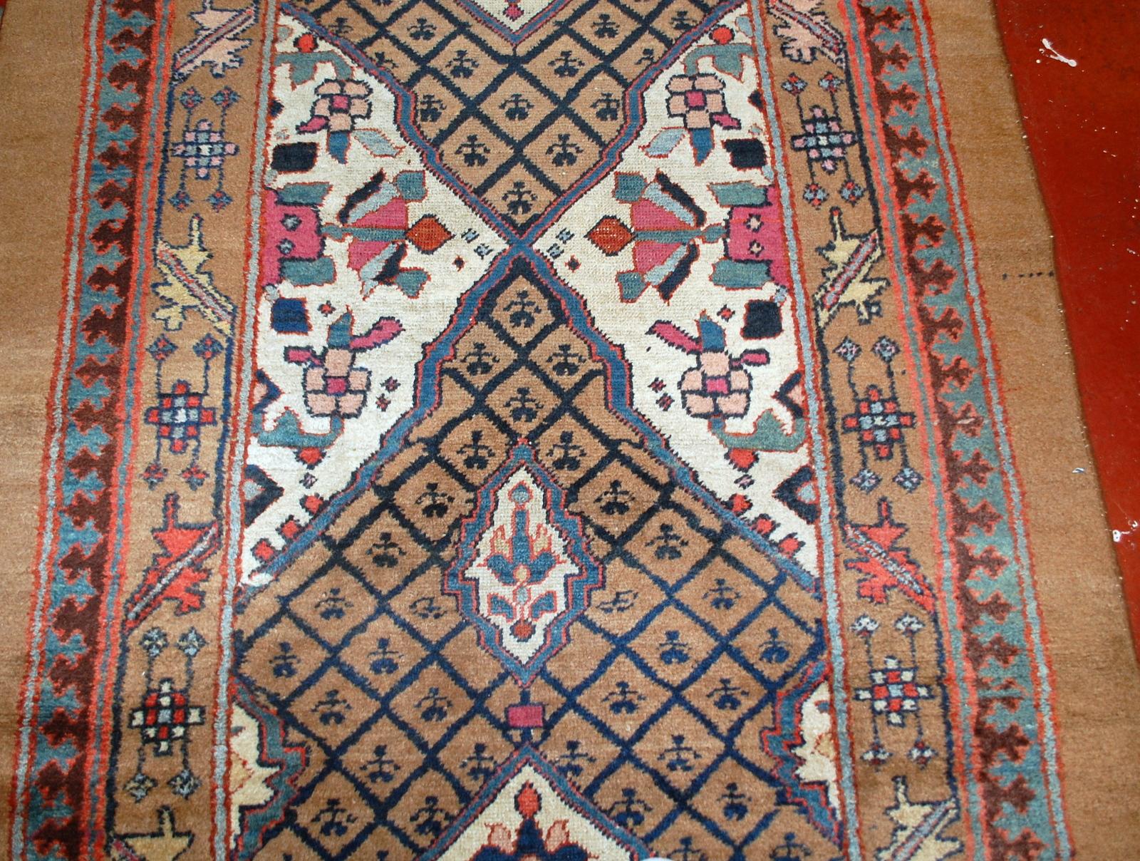 Runner antico fatto a mano in stile pelo di cammello, 1880, 1B556 in vendita 2