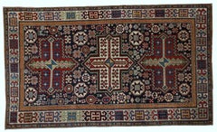 Handmade Antique Caucasian Akstafa Rug, 1890s
