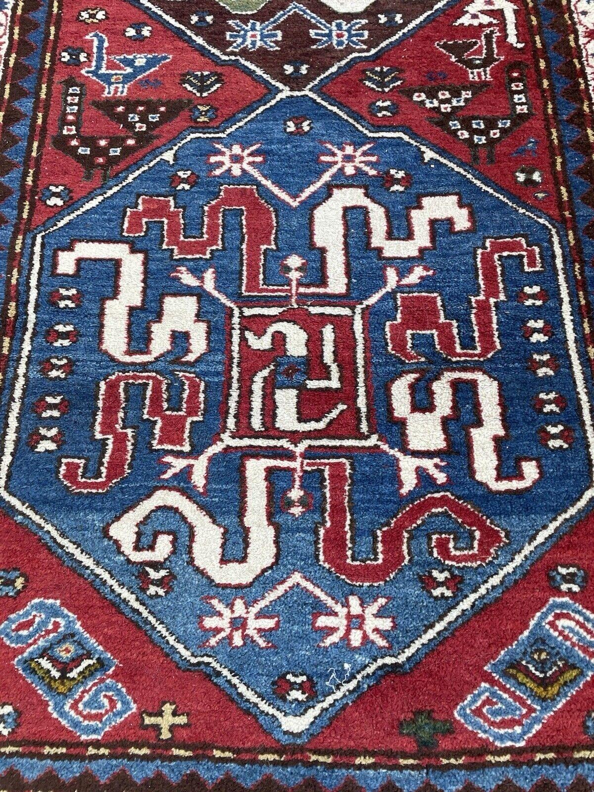 Alfombra antigua caucásica kazaka hecha a mano 3,7' x 9,2, años 20 - 1N95 en venta 3