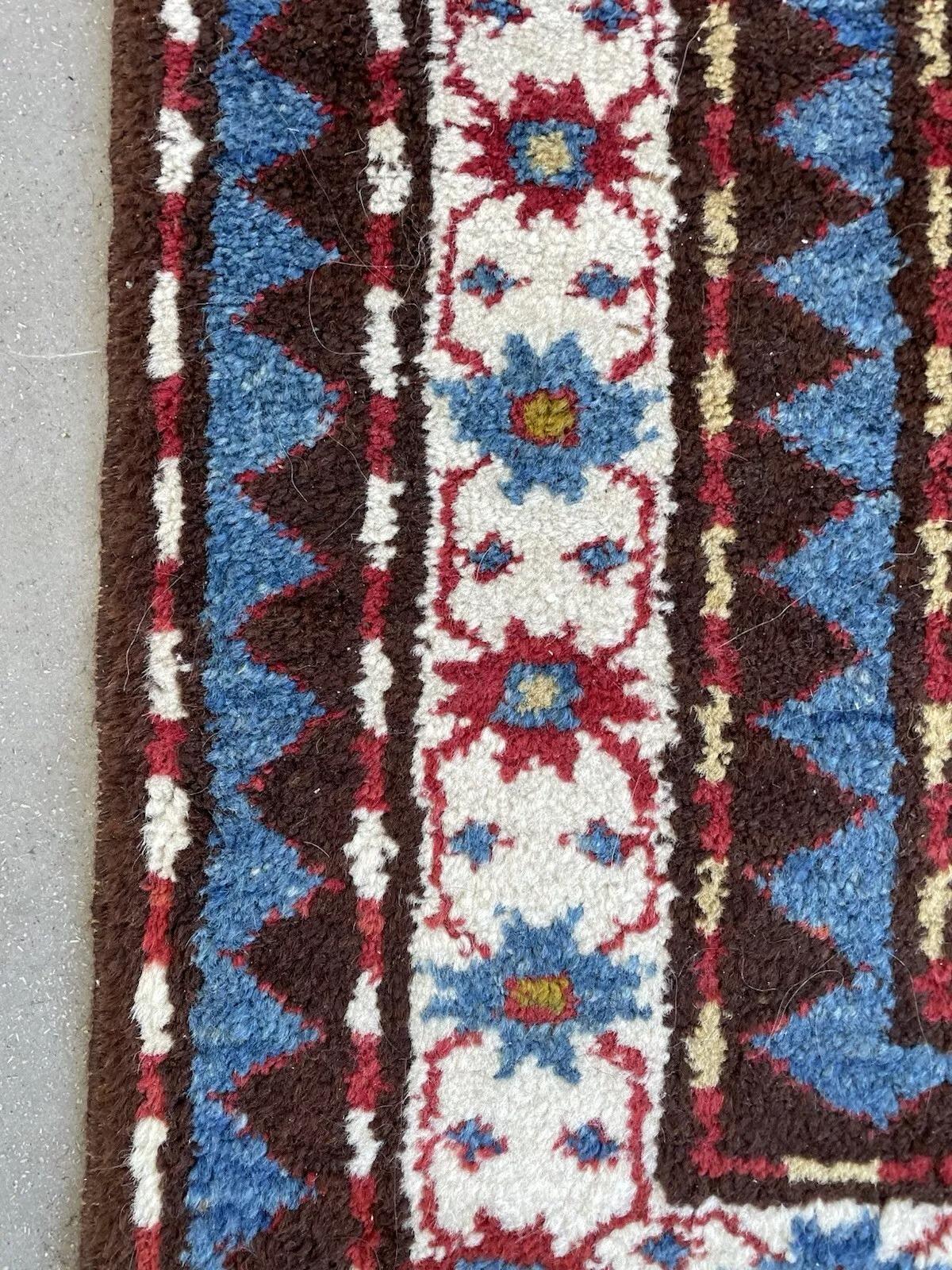 Alfombra antigua caucásica kazaka hecha a mano 3,7' x 9,2, años 20 - 1N95 Francés en venta