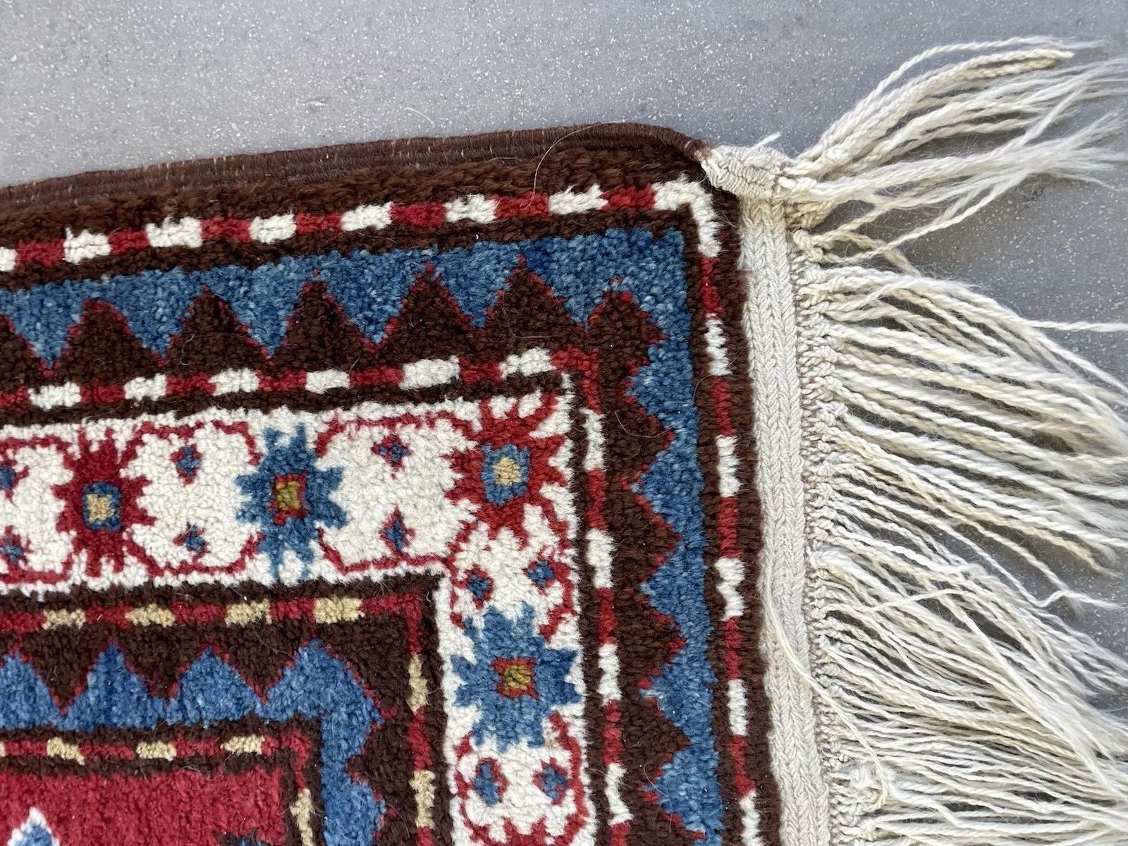 Alfombra antigua caucásica kazaka hecha a mano 3,7' x 9,2, años 20 - 1N95 en venta 1