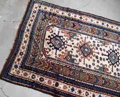 Handmade Antique Caucasian Kazak Rug, 1870s, 1B887