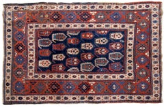 Handmade Antique Caucasian Kazak Rug, 1870s, 1B665