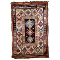 Handmade Antique Caucasian Kazak Rug, 1880s, 1B771
